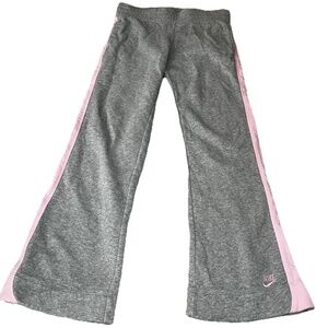 Vintage Y2K Nike Yoga Wide Leg Sweatpants Retro Pink and Gray FAIR HOLE STAIN